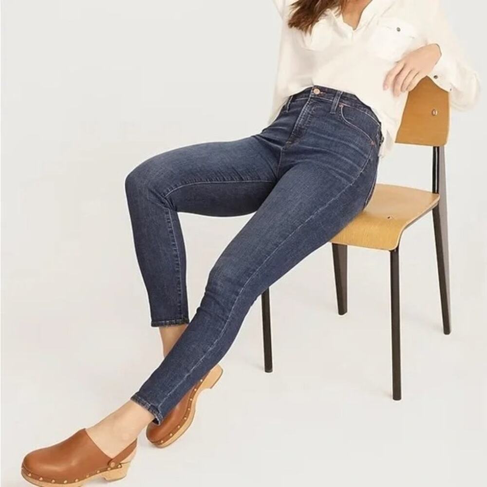 J. Crew Curvy Toothpick Mid Rise Stretchy Casual Skinny Ankle Jean 25P Dark Blue